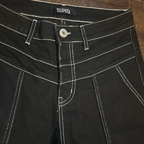 Telepathia Black Cargo Jeans No Size Tag Waist 30” - Picture 3 of 5